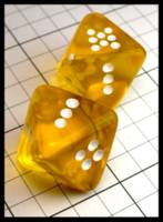 Dice : Dice - 8D - Chessex Yellow D8 with White Pips - JA Collection Apr 2024